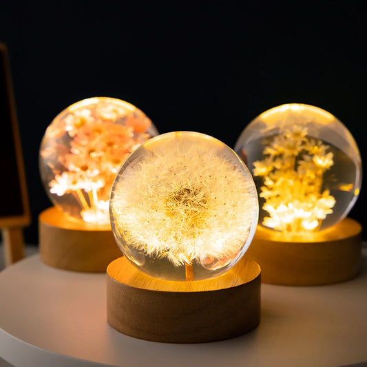 Dandelion Crystal Ball Night Lamp - Lolyta